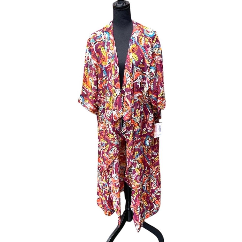 NWT LuLaRoe Shirley Tribal Feather Duster Open Coverup XL